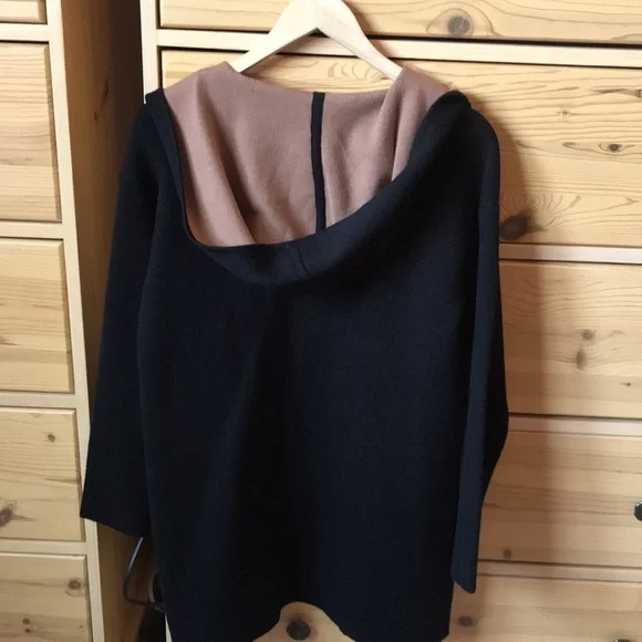 Magaschoni Black and Nude Hooded Cardigan Size Small
